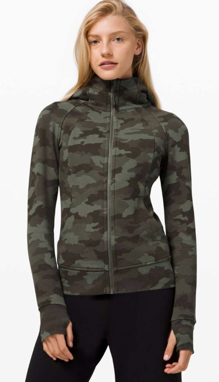 Lululemon Scuba Hoodie Heritage 365 Camo Green Twill Multi sz. 8